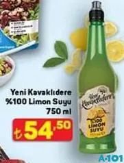 YENİ KAVAKLIDERE %100 LİMON SUYU 750 ML fiyat ve kampanya bilgisi